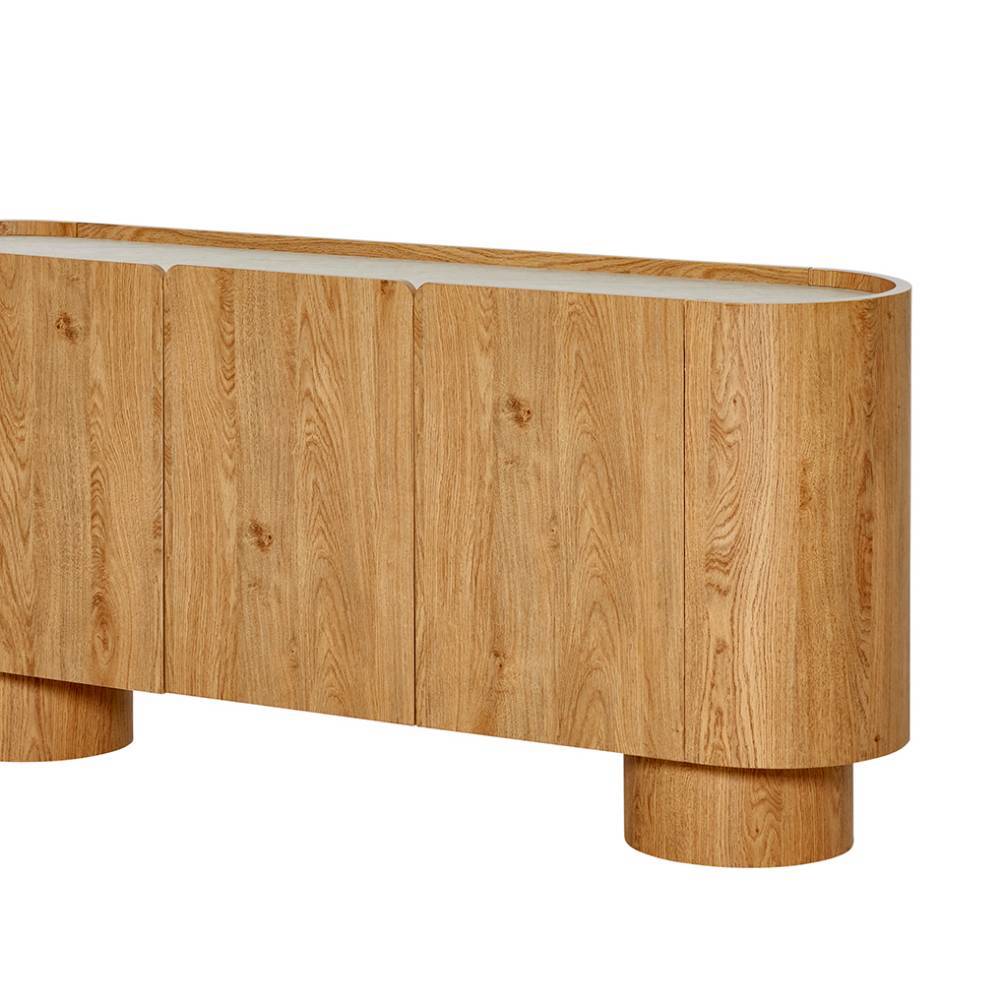 Sideboard Crocetta in ovaler Form - Eichefarben