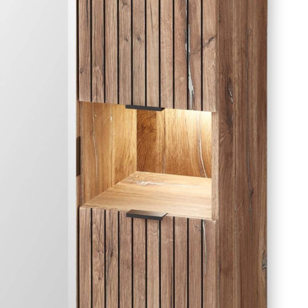 Garderobenschrank Clusego mit Spiegeltür und LED Beleuchtung
