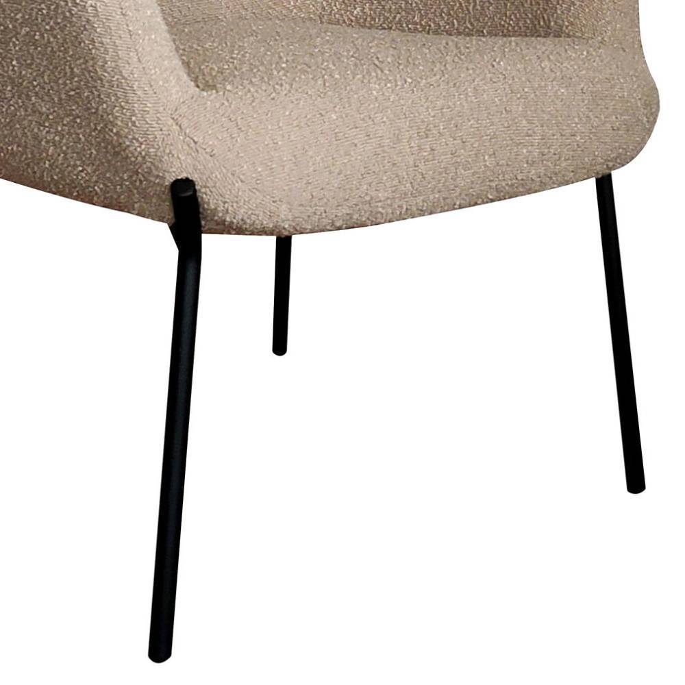 Polstersessel Carnin aus Boucle Stoff im Skandi Design