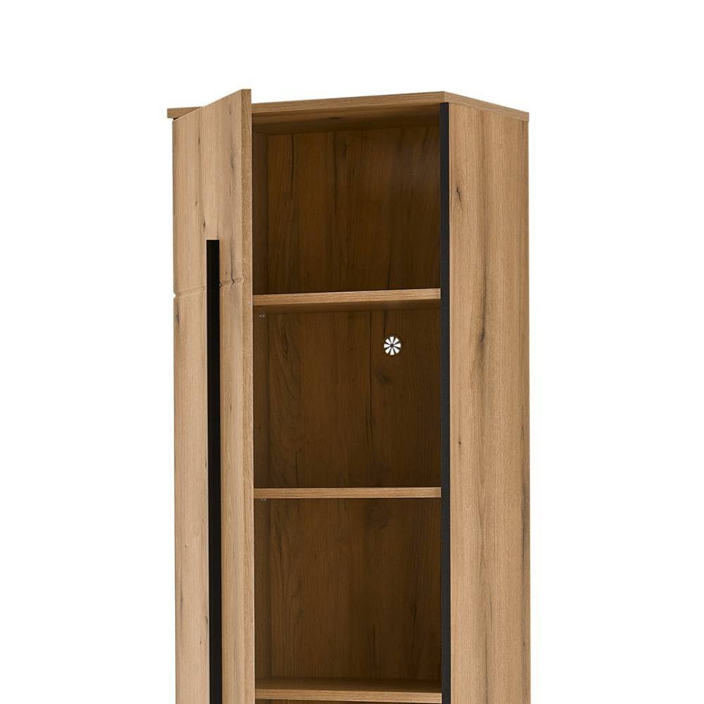 Garderobe Nemphia in Eichefarben inklusive Sitzpolster Auflage (fünfteilig)