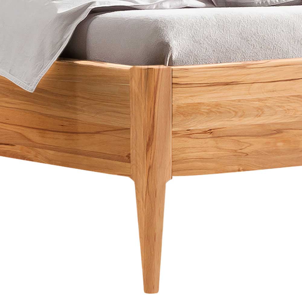 Bett Wildbuche massiv geölt Uho mit Vierfußgestell aus Holz in modernem Design