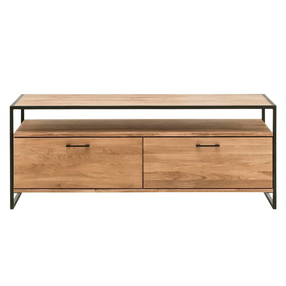 Lowboard Haidon aus Wildeiche Massivholz im Industry und Loft Stil