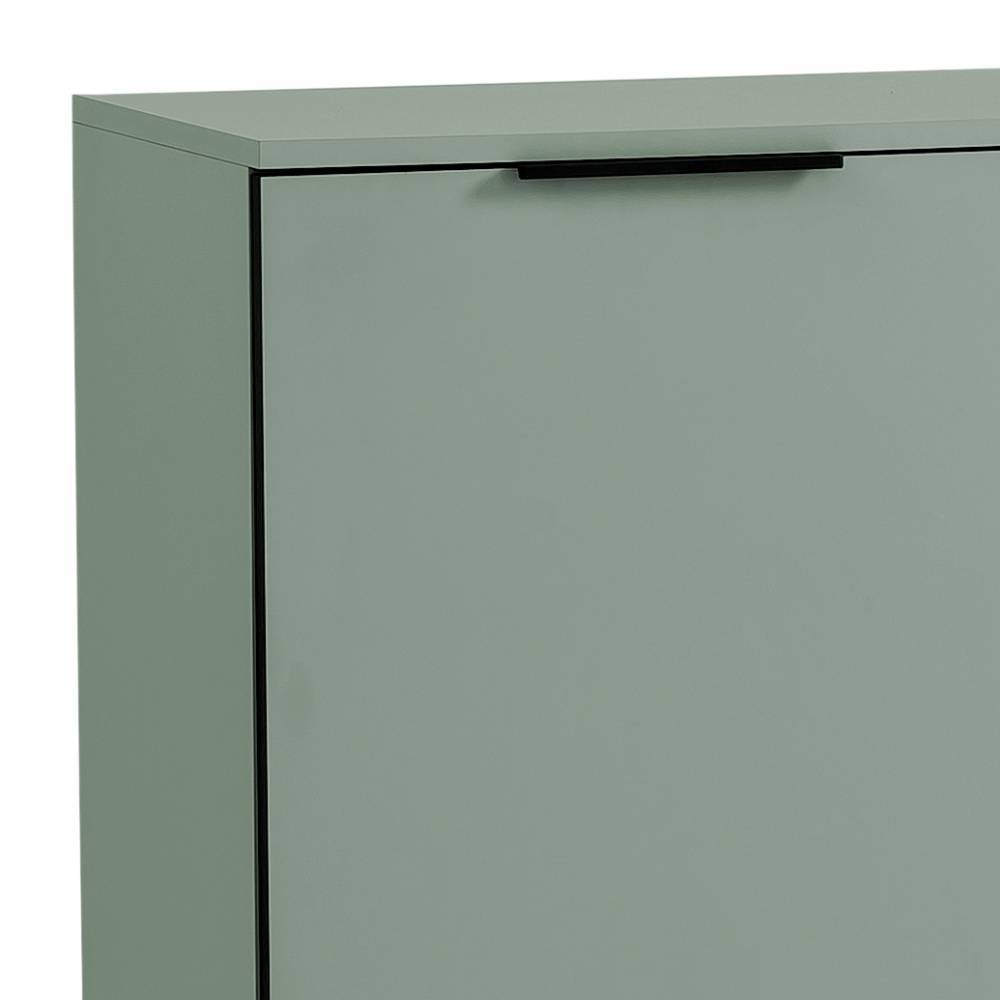 Schuhschrank Jawalio in Graugrün und Paneeloptik