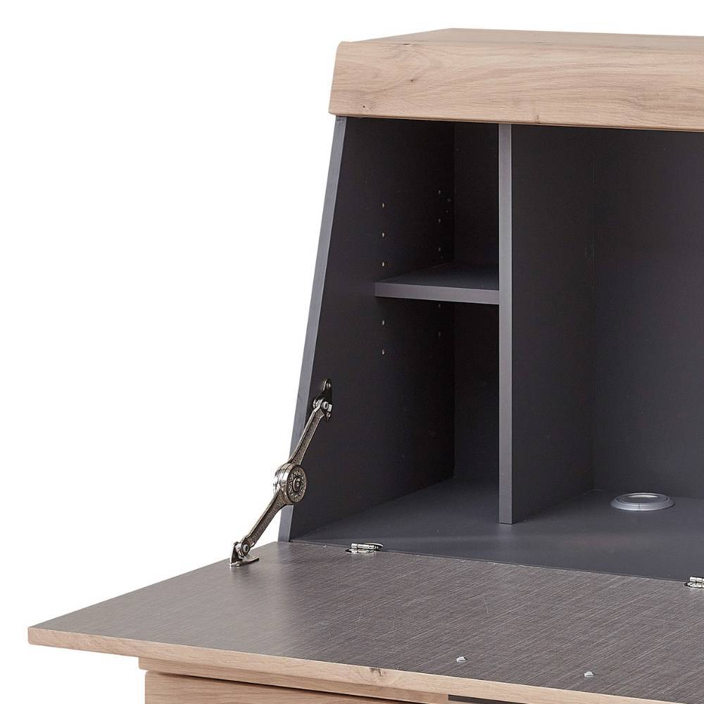 Sekretärschrank Chemba 124 cm hoch in Wildeichefarben