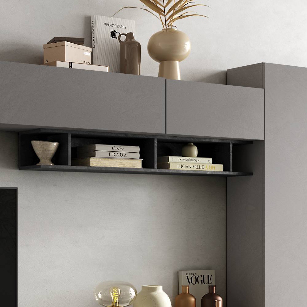 TV Wohnwand Retego in modernem Design 186 cm hoch (zehnteilig)