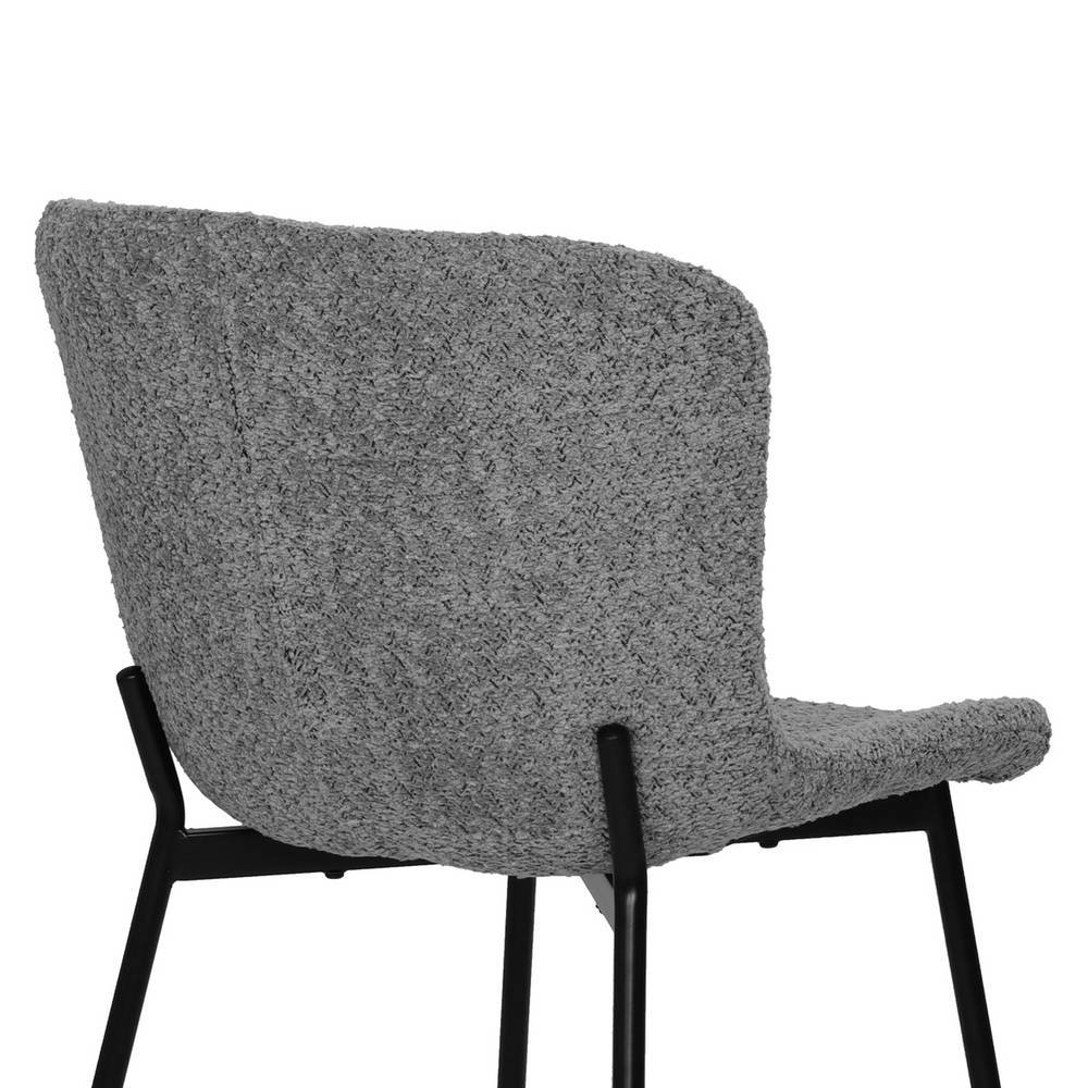 Polsterstuhl Ladinoska in Grau mit Gestell aus Metall (2er Set)