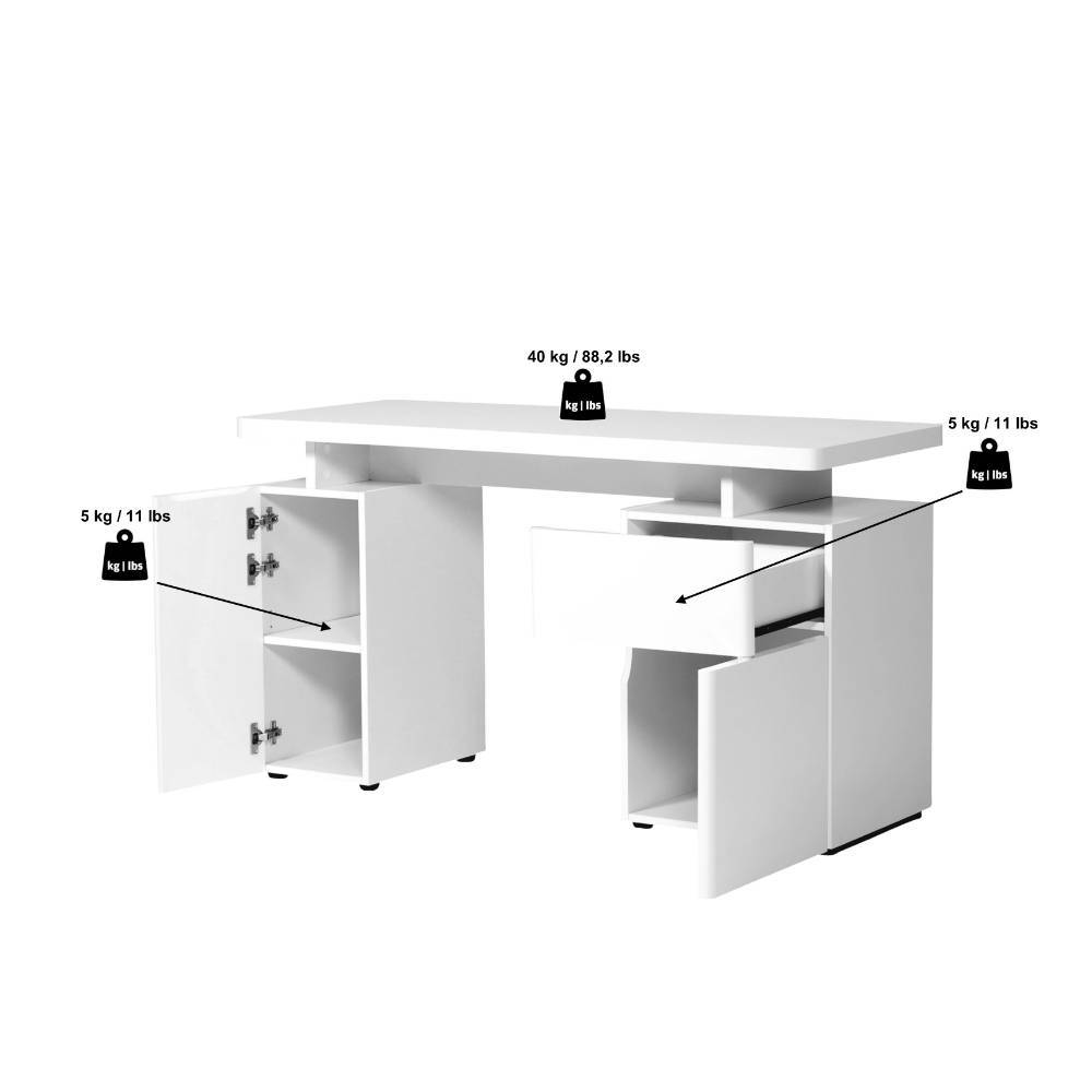 Büroschreibtisch Satos in modernem Design mit einer Schublade