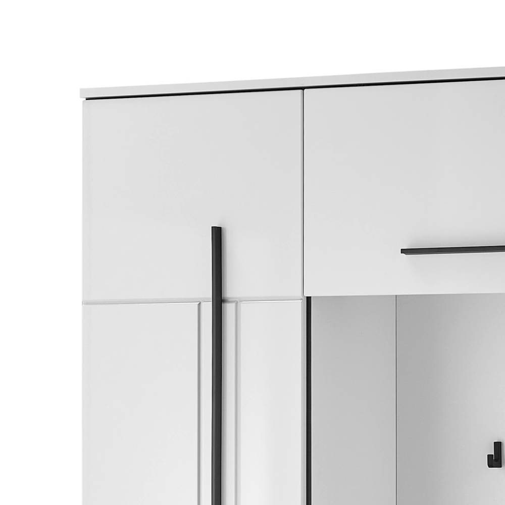Kompakt Garderobe Fricossa inklusive einer Sitzpolster Auflage mit 4 Kleiderhaken