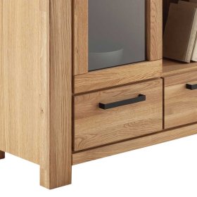 Vitrine Crystoga in Wildeichefarben mit zwei Glasböden – Ansicht 4