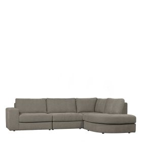 Modernes L Sofa Fredoco in Grau mit drei Sitzplätzen – Ansicht 1