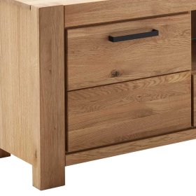 TV Board Crystoga mit Schublade aus Wildeiche Massivholz – Ansicht 4