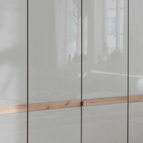 Schlafzimmer Set Privira in Eiche Bianco und Beige mit LED Beleuchtung (vierteilig) – Ansicht 4