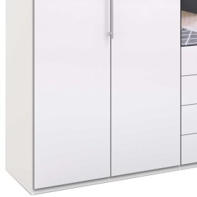 Falttüren Ankleideschrank Grinzia in Weiß glasbeschichtet – Ansicht 4