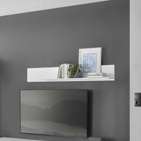 Weißes Wandregal 150 cm Paros in modernem Design mit Rückwand – Ansicht 2