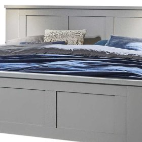 Landhaus Bett Saconso in Hellgrau Made in Germany – Ansicht 3
