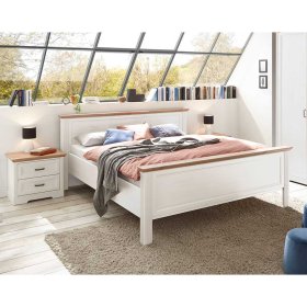 Schlafzimmer Dymco im Landhausstil in Holzoptik Pinie weiß (fünfteilig) – Ansicht 2