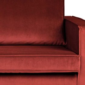 Couch Recamiere Klasvan in Rotbraun Samt im Retrostil – Ansicht 6