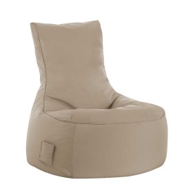 Sitzsack Sessel Laredo in Khaki mit Fußhocker – Ansicht 2
