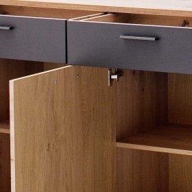 Sideboard Lucisa in Eiche Optik und Anthrazit 180 cm breit – Ansicht 7