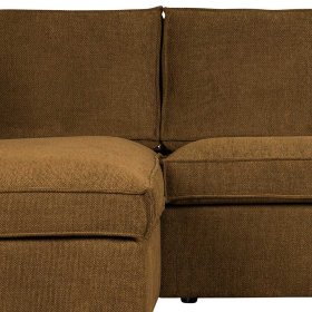 Wohnzimmer Eckgarnitur Lasha in Bronzefarben Webstoff mit Armlehnen – Ansicht 5