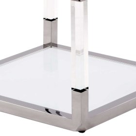 Beistelltisch Sofa Ropez mit Gestell aus Acrylglas und Edelstahl 56 cm breit – Ansicht 6