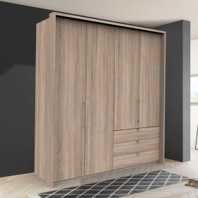 Kleiderschrank Jugendzimmer Gehvonda mit Falttüren in Eiche Sägerau – Ansicht 2