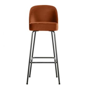 Retrostil Hochhocker Losiamos mit 79 cm Sitzhöhe in Rostfarben und Schwarz – Ansicht 1