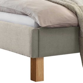 Polsterbett in Beige Petrolina 43 cm Einstiegshöhe mit Vierfußgestell aus Eiche – Ansicht 4