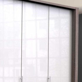 Kompakt Schlafzimmerschrank Yunidra in Weiß und Eiche Trüffelfarben – Ansicht 5