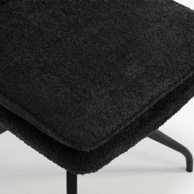 Boucle Polsterstuhl Marena in Anthrazit mit Gestell aus Metall (2er Set) – Ansicht 7