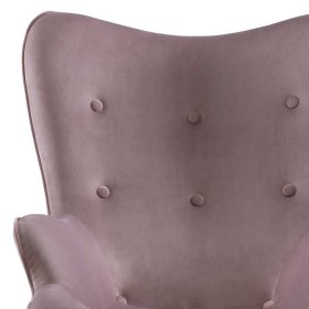 Skandi Design Polstersessel Osmin in Altrosa Samt mit Ohren – Ansicht 5