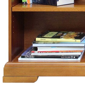 Breites Buchregal Cadruna in Nussbaumfarben im klassischen Stil – Ansicht 3