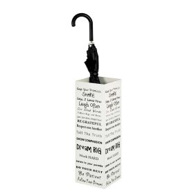Schirmständer Fender in Weiß mit Schriftzug Design – Ansicht 2
