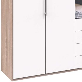 Falttüren Kleiderschrank Lolyana mit vier Schubkästen und Spiegel – Ansicht 4