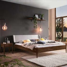 Naturholzbetten Nussbaum Gildas in modernem Design 38 cm Einstiegshöhe – Ansicht 2