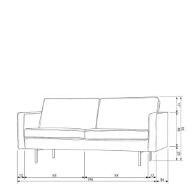 Sofa Vanillin mit zwei Sitzplätzen aus Boucle Stoff – Ansicht 10
