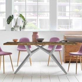 Design Küchentisch Ludizia im Industry und Loft Stil aus Recyclingholz – Ansicht 3