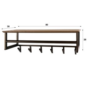 Wandgarderobe Zanyorita im Industry und Loft Stil mit 6 Kleiderhaken – Ansicht 5