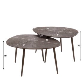 Satztisch Restania in organischer Form aus Metall (zweiteilig) – Ansicht 6
