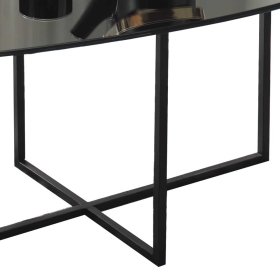 Couchtisch Infernya aus Spiegelglas und Metall mit Bügelgestell – Ansicht 4