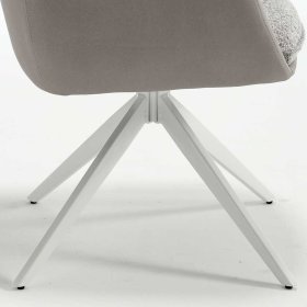 Graue Esszimmer Armlehnstühle Birt aus Boucle - Kunstleder und Metall (2er Set) – Ansicht 11