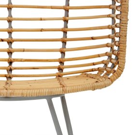 Rattan Stühle Anuel in Beige und Silberfarben mit Armlehnen (2er Set) – Ansicht 8