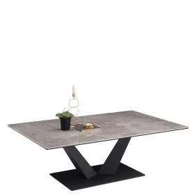 Keramik Couchtisch Mondello in Grau und Anthrazit mit V Gestell aus Metall – Ansicht 2