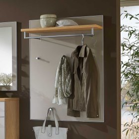 Hängegarderobe Pattinos in Taupe Glas Eiche Bianco furniert – Ansicht 2