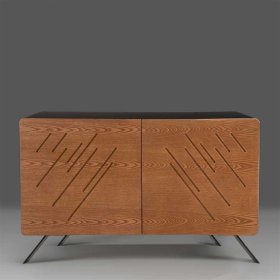Designer Sideboard Gelsomina in Eschefarben und Schwarz – Ansicht 2