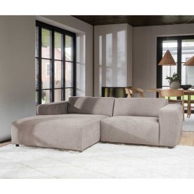 Modernes Ecksofa in Beige Manaos aus Webstoff mit Armlehnen – Ansicht 3