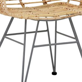 Rattan Stühle Anuel in Beige und Silberfarben mit Armlehnen (2er Set) – Ansicht 6