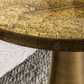 Beistelltisch Sofa Vision in Altgoldfarben aus Gussglas und Metall – Ansicht 4