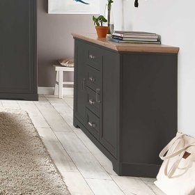 Sideboard Trujano im Landhausstil in Dunkelgrau – Ansicht 3