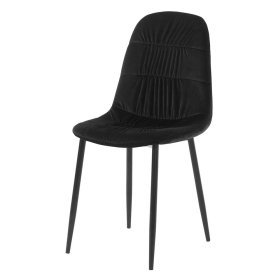 Schwarze Stühle Widgo aus Samt und Metall 47 cm Sitzhöhe (2er Set) – Ansicht 1